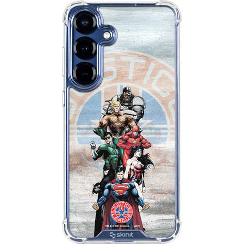 Justice League Heroes Stance 2 Galaxy S25 Clear Case