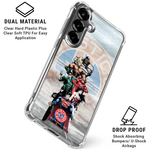 Justice League Heroes Stance 2 Galaxy S26 Clear Case
