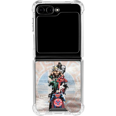 Justice League Heroes Stance 2 Galaxy Z Flip6 Clear Case