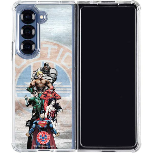 Justice League Heroes Stance 2 Galaxy Z Fold6 Clear Case