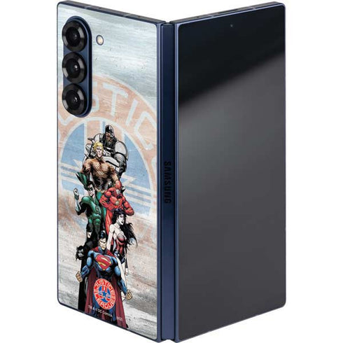 Justice League Heroes Stance 2 Galaxy Z Fold6 Skin