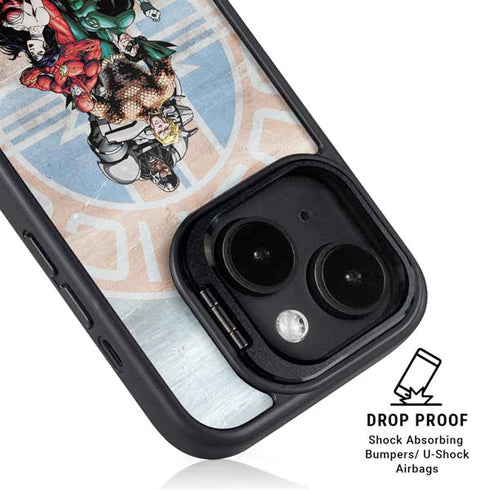 Justice League Heroes Stance 2 iPhone 15 Kickstand Case