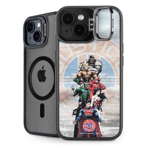 Justice League Heroes Stance 2 iPhone 15 Plus Kickstand Case