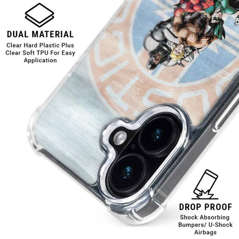 Justice League Heroes Stance 2 iPhone 16 Clear Case