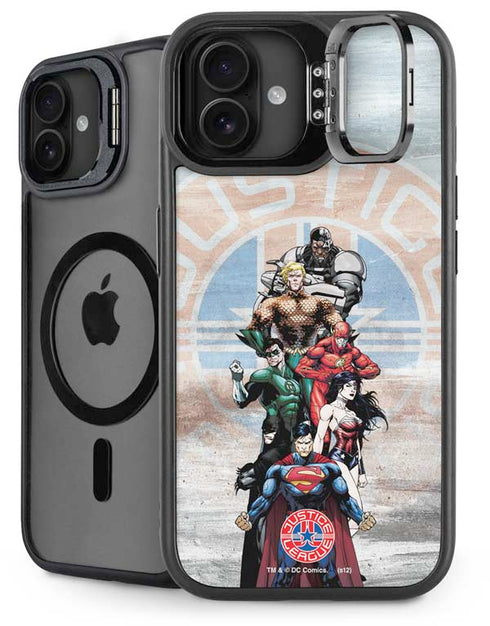Justice League Heroes Stance 2 iPhone 16 Plus Kickstand Case