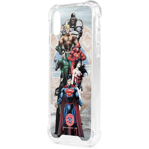 Justice League Heroes Stance 2 iPhone XS Clear Case