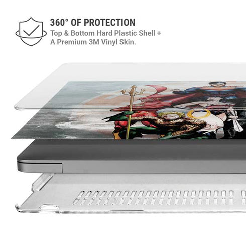 Justice League Heroes Stance 2 MacBook Pro 14in (2021-24) Case plus Skin