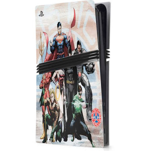 Justice League Heroes Stance 2 PS5 Pro Console Skin