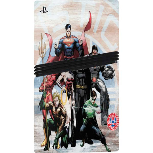 Justice League Heroes Stance 2 PS5 Pro Console Skin