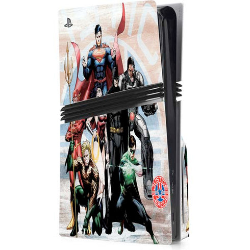 Justice League Heroes Stance 2 PS5 Pro Disk Console Skin