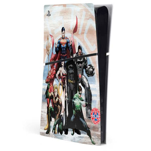 Justice League Heroes Stance 2 PS5 Slim Digital Edition Console Skin