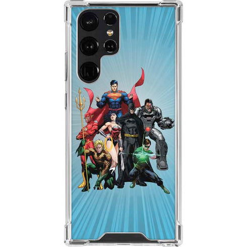Justice League Heroes Stance 1 Galaxy S23 Ultra Clear Case