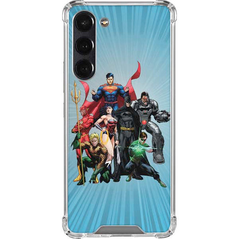 Justice League Heroes Stance 1 Galaxy S24 FE Clear Case
