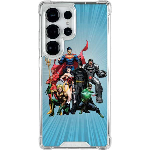 Justice League Heroes Stance 1 Galaxy S25 Ultra Clear Case