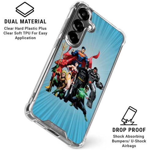 Justice League Heroes Stance 1 Galaxy S26 Plus Clear Case
