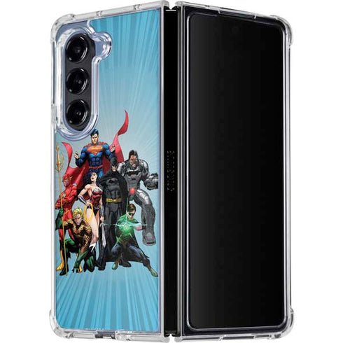 Justice League Heroes Stance 1 Galaxy Z Fold5 5G Clear Case