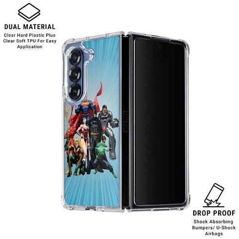 Justice League Heroes Stance 1 Galaxy Z Fold6 Clear Case