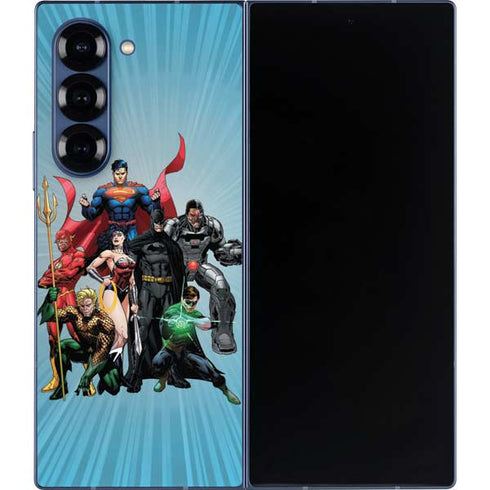 Justice League Heroes Stance 1 Galaxy Z Fold6 Skin