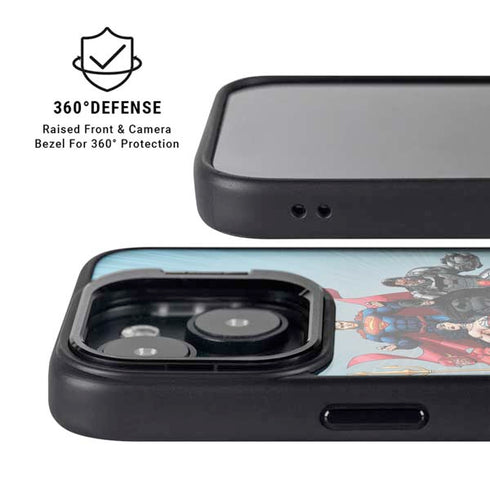Justice League Heroes Stance 1 iPhone 15 Kickstand Case