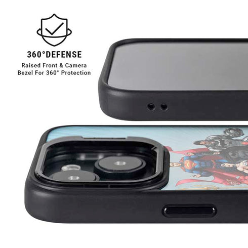 Justice League Heroes Stance 1 iPhone 15 Plus Kickstand Case