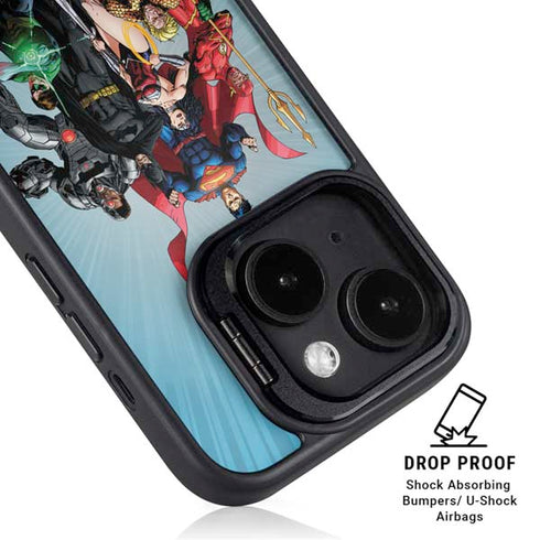 Justice League Heroes Stance 1 iPhone 15 Plus Kickstand Case