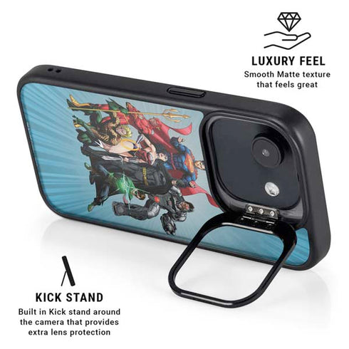 Justice League Heroes Stance 1 iPhone 16e Kickstand Case