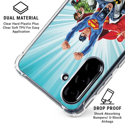 Justice League Team Power Up Galaxy A36 5G Clear Case