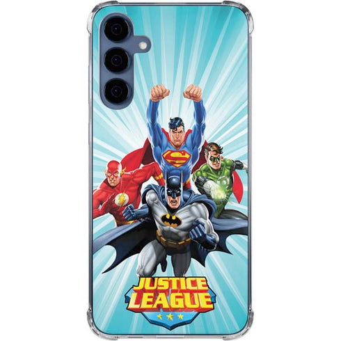 Justice League Team Power Up Galaxy A55 5G Clear Case