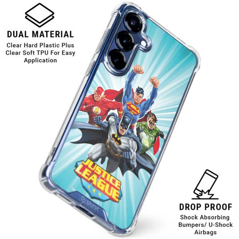 Justice League Team Power Up Galaxy S25 Plus Clear Case