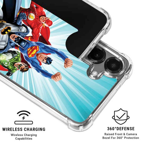 Justice League Team Power Up Galaxy S26 Clear Case