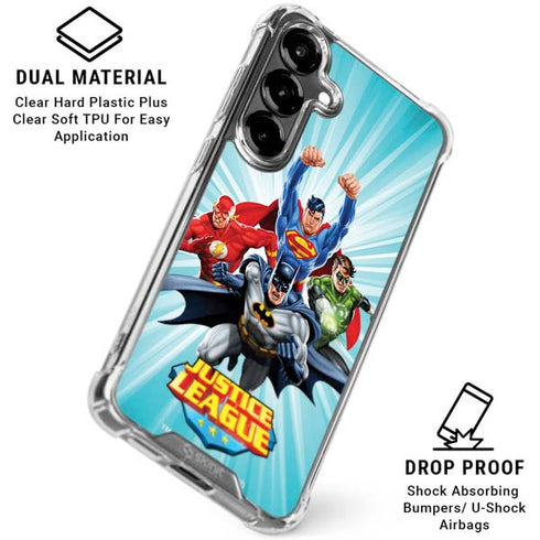 Justice League Team Power Up Galaxy S26 Plus Clear Case