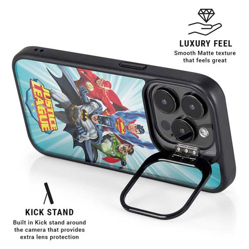 Justice League Team Power Up iPhone 13 Pro Kickstand Case