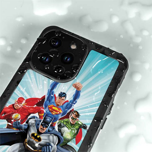 Justice League Team Power Up iPhone 15 Pro Waterproof Case