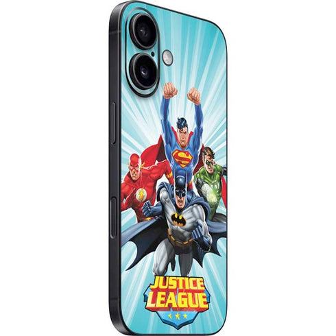 Justice League Team Power Up iPhone 16 Plus Skin