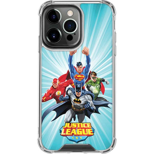 Justice League Team Power Up iPhone 16 Pro Clear Case