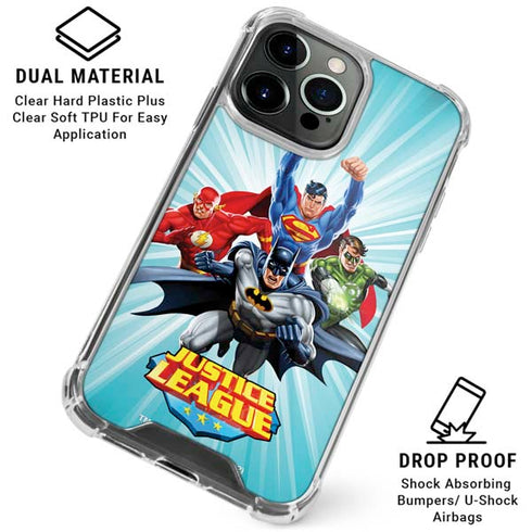 Justice League Team Power Up iPhone 16 Pro Clear Case