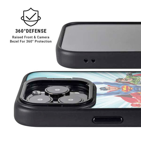 Justice League Team Power Up iPhone 16 Pro Kickstand Case