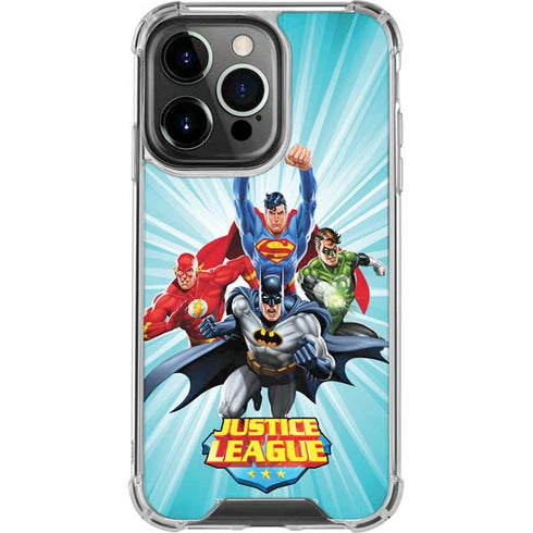 Justice League Team Power Up iPhone 16 Pro Max Clear Case