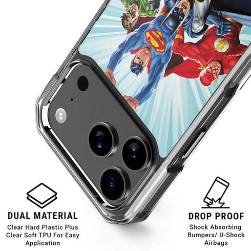 Justice League Team Power Up iPhone 18 Pro Clear Case