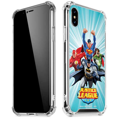 Justice League Team Power Up iPhone X/XS Clear Case