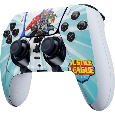 Justice League Team Power Up PS5 DualSense Edge Pro Controller Skin