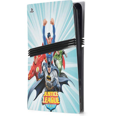 Justice League Team Power Up PS5 Pro Console Skin