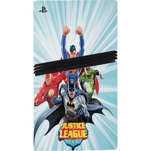 Justice League Team Power Up PS5 Pro Console Skin