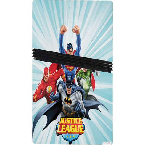 Justice League Team Power Up PS5 Pro Console Skin
