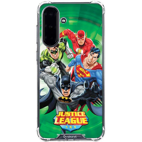 Justice League Team Power Up Green Galaxy A36 5G Clear Case