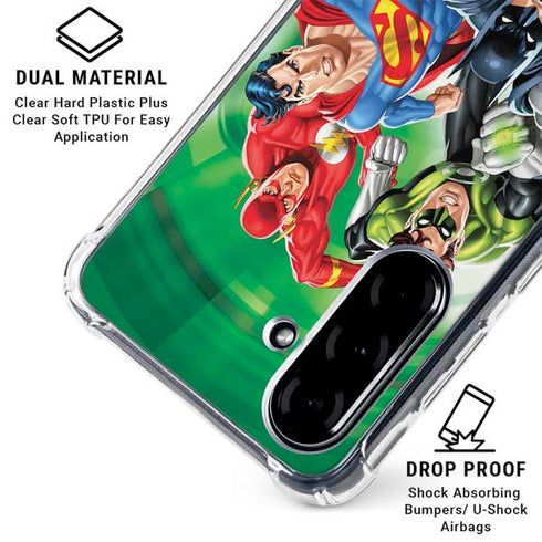 Justice League Team Power Up Green Galaxy A36 5G Clear Case