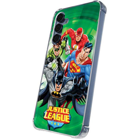 Justice League Team Power Up Green Galaxy A55 5G Clear Case