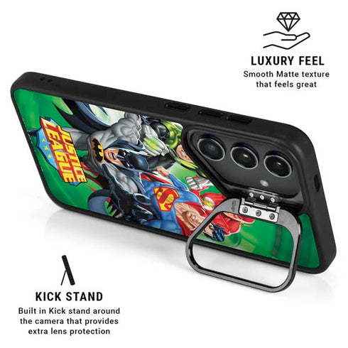 Justice League Team Power Up Green Galaxy S24 Plus Kickstand Case