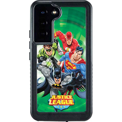 Justice League Team Power Up Green Galaxy S24 Plus Waterproof Case