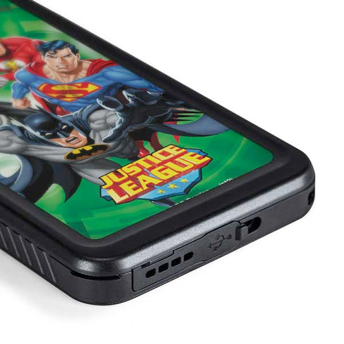 Justice League Team Power Up Green Galaxy S24 Plus Waterproof Case